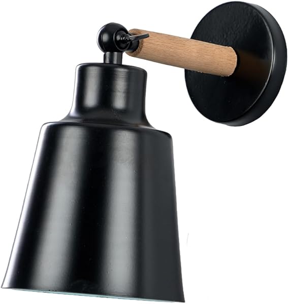 مصباح حائط - معدن - أسود - 15x15x30 سم