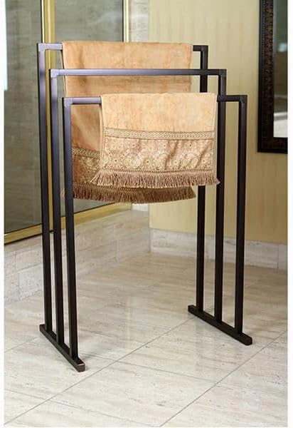 Towel Holder - Metal - Dark Brown - 35 x 60 x 80 cm