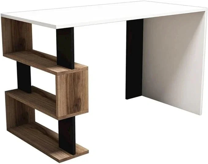 Desk - MDF - White, Black & Beige - 120x60x75 - Cataloug