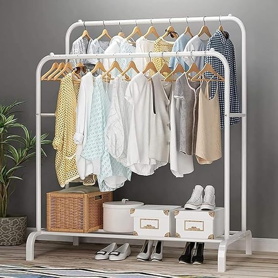 Clothes Hanger - Metal - Aura White - 150 x 110 x 35 cm