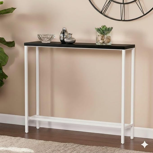 Console - Metal & MDF - White & Black - 90 x 85 x 25 cm
