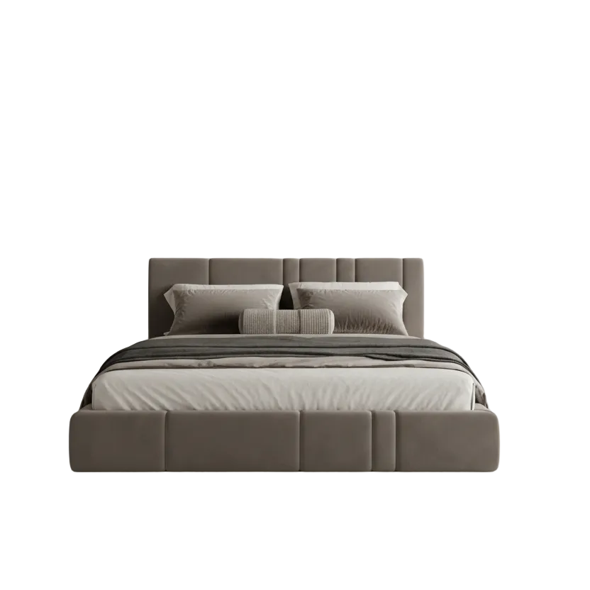 سرير - خشب -ام دي اف- بني - متعدد المقاسات