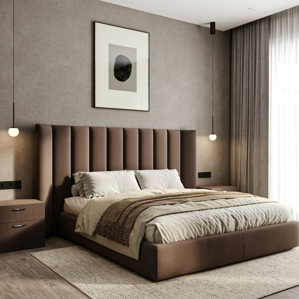 Bed - MDF Wood - Brown - Multi Size