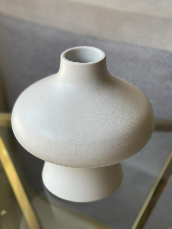 مزهرية فخار-ؤف وايت - 10×20 سم