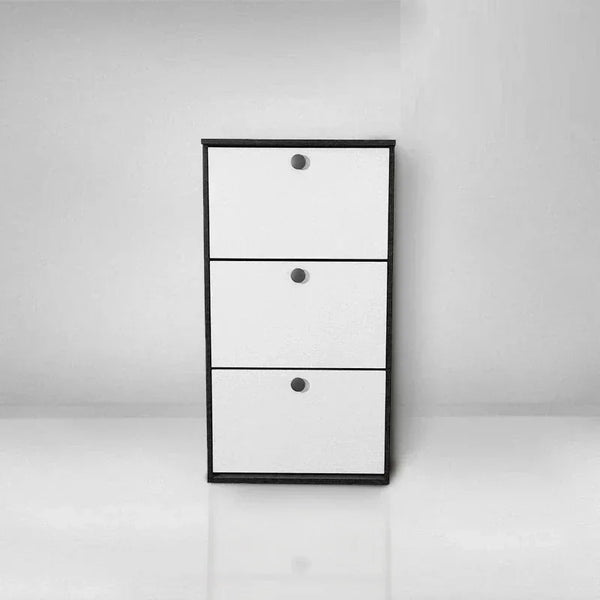 Shoe Rack - MDF Wood - Black & White - 60x30x113 cm - Cataloug