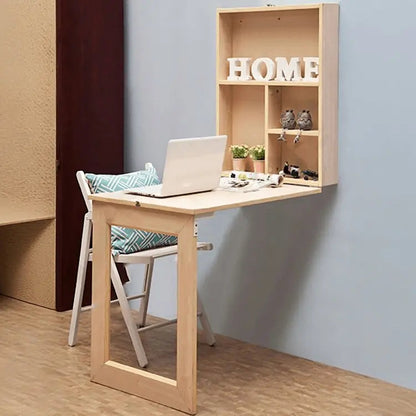 مكتب حائطي - لون خشبي - 55x18x75 سم