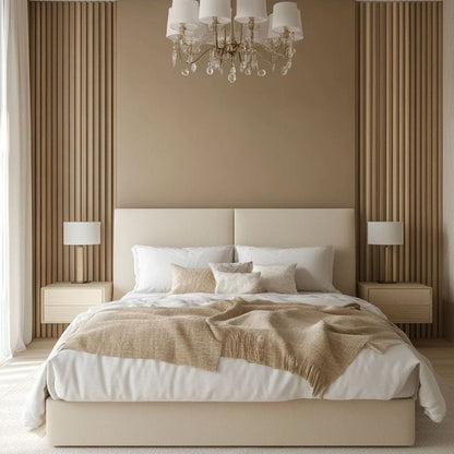 سرير - خشب- ام دي اف - بيج - متعدد المقاسات