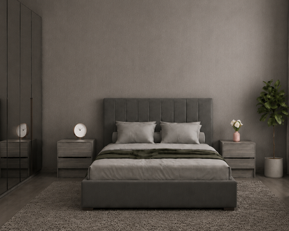 Full Bedroom  - MDF Wood - Gray