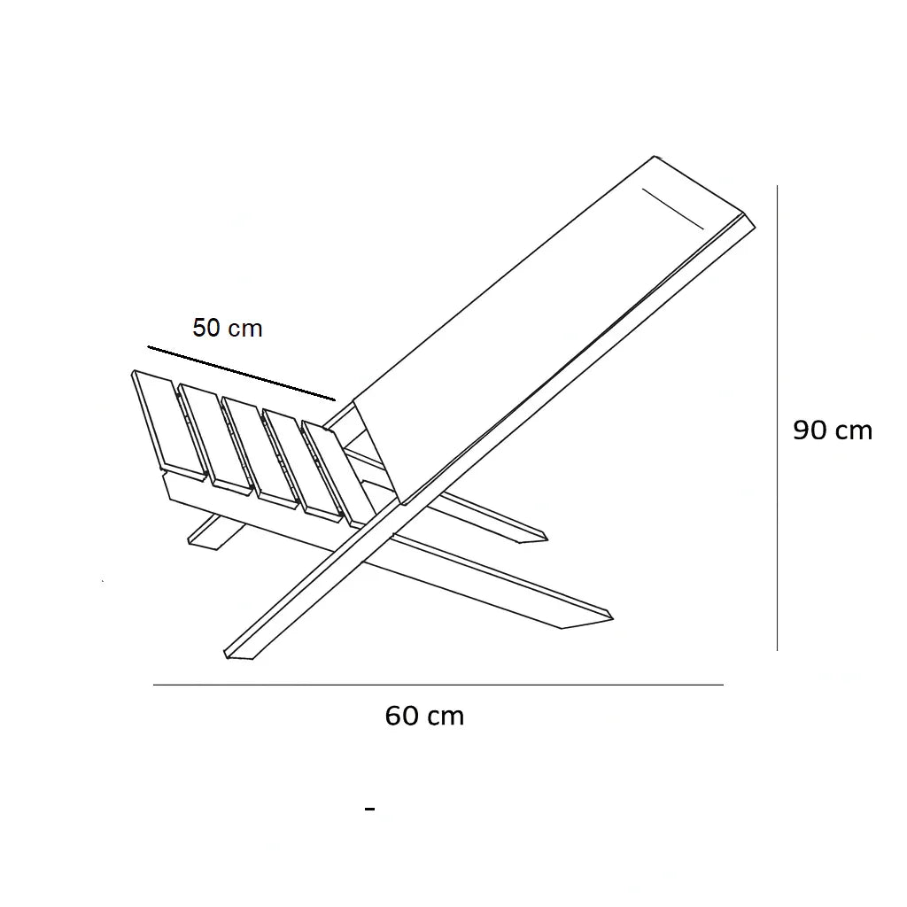 Beach Chair - Beech Wood - Beige - 60×50×90 cm - Cataloug