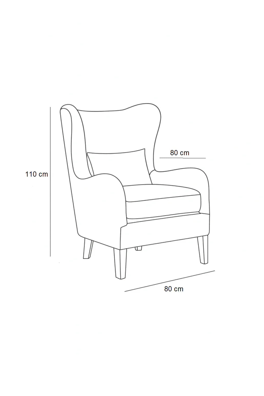 Arm Chair - Beech Wood - Linen Fabric - Grey - 80x80x110 cm - Cataloug