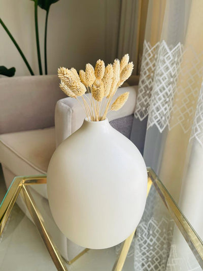 مزهرية - فخار - ؤف وايت - 8x25