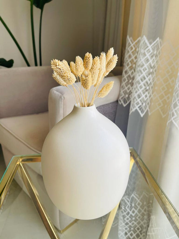 مزهرية - فخار - ؤف وايت - 8x25