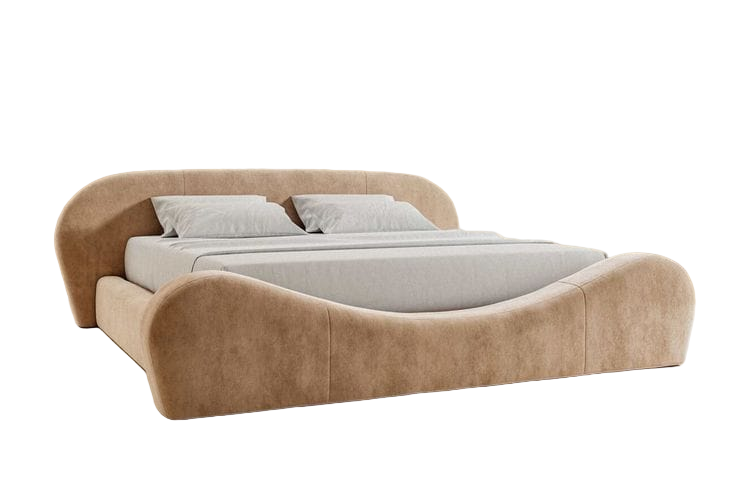 سرير - خشب ام دي اف - بيج - متعدد المقاسات