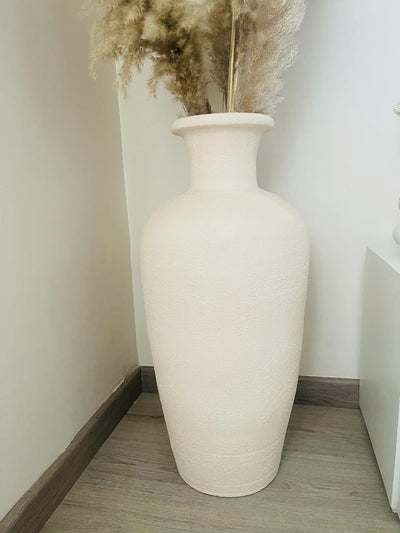 مزهرية - فخار- ؤف وايت - 25×70