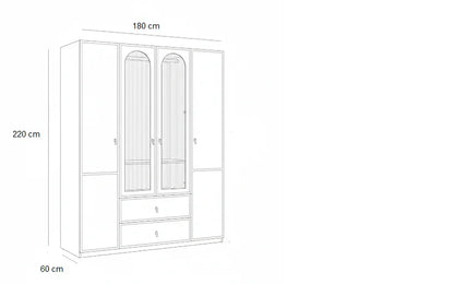 Wardrobe - MDF Wood - White - 180x60x220 cm