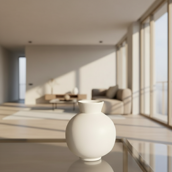 مزهرية - فخار- ؤف وايت - 6×18 سم