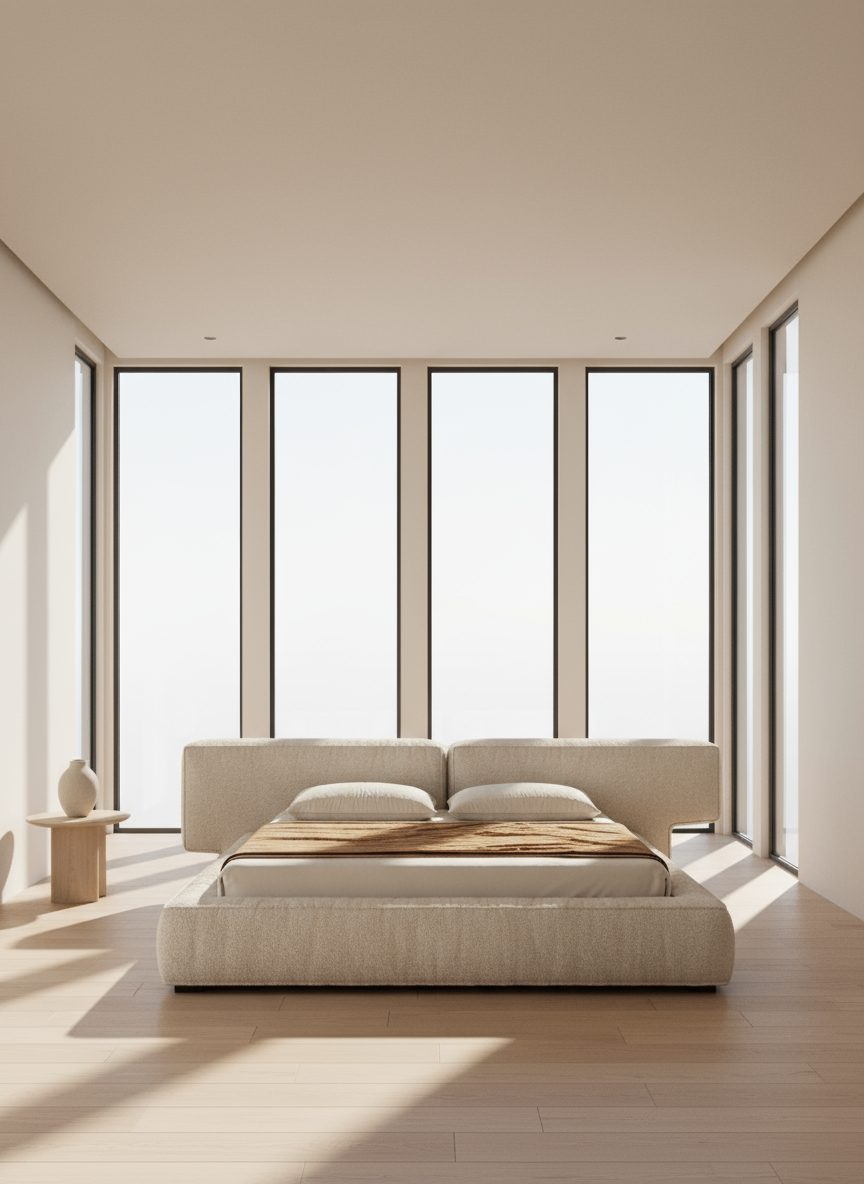 سرير - خشب ام دي اف- أبيض - متعدد المقاسات