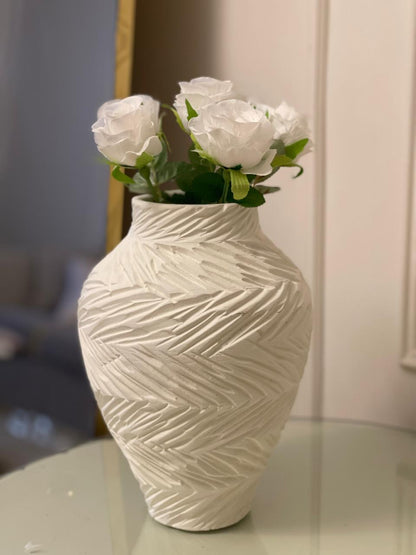 Pottery Vase- pride - Off White - 12x28 cm