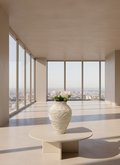 Pottery Vase- pride - Off White - 12x28 cm