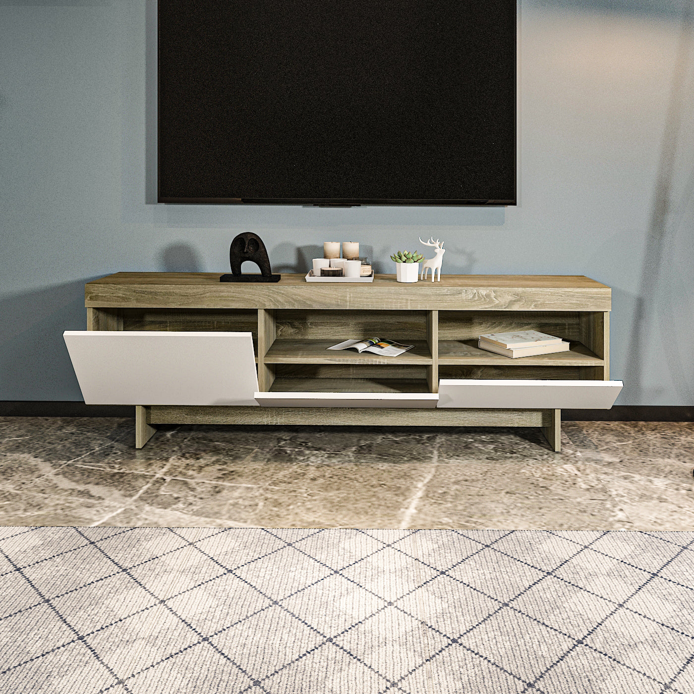 TV Unit - Multi Color - MDF - 160x30x50 cm