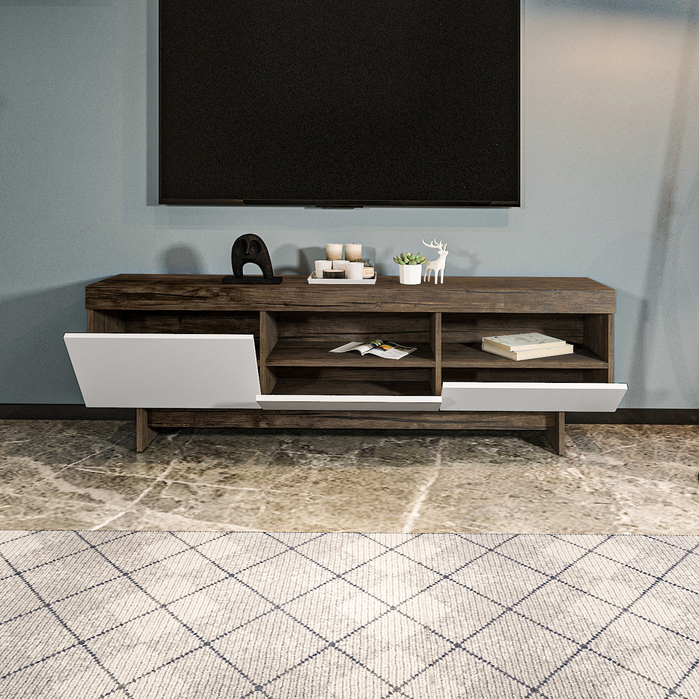 TV Unit - Multi Color - MDF - 160x30x50 cm