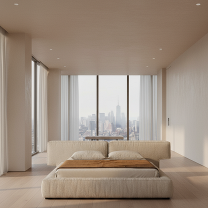 سرير - خشب ام دي اف- أبيض - متعدد المقاسات