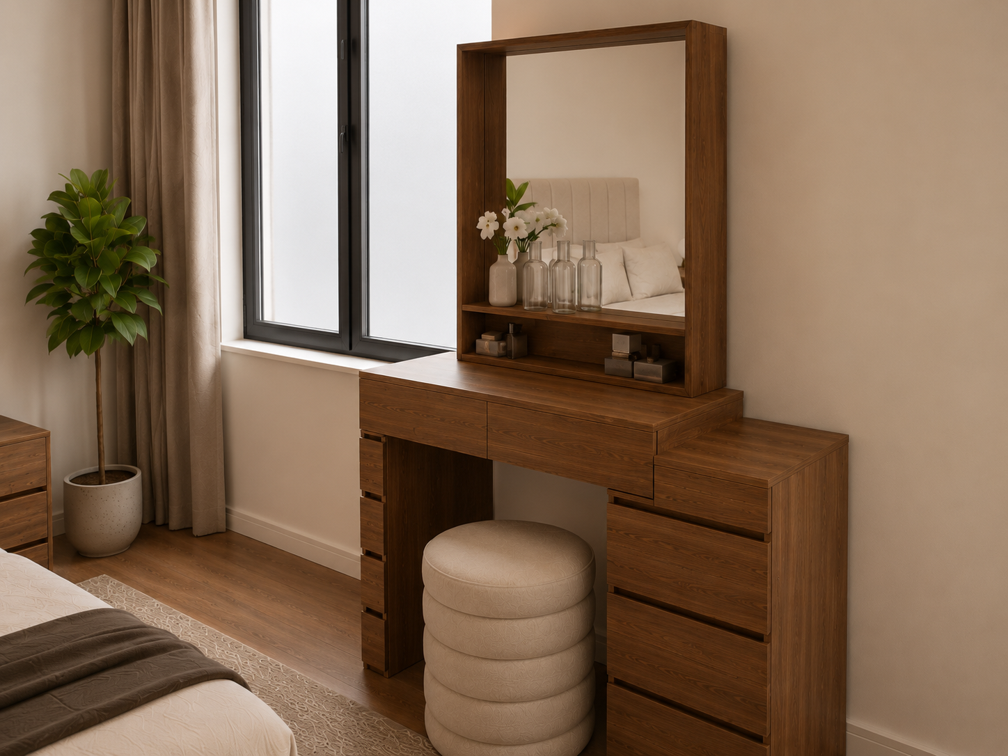 Full Bedroom  - MDF Wood - Brown