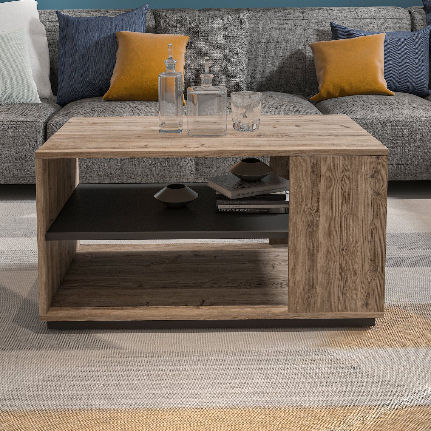 Coffee Table - MDF - Multi Color - 90x50x48 cm