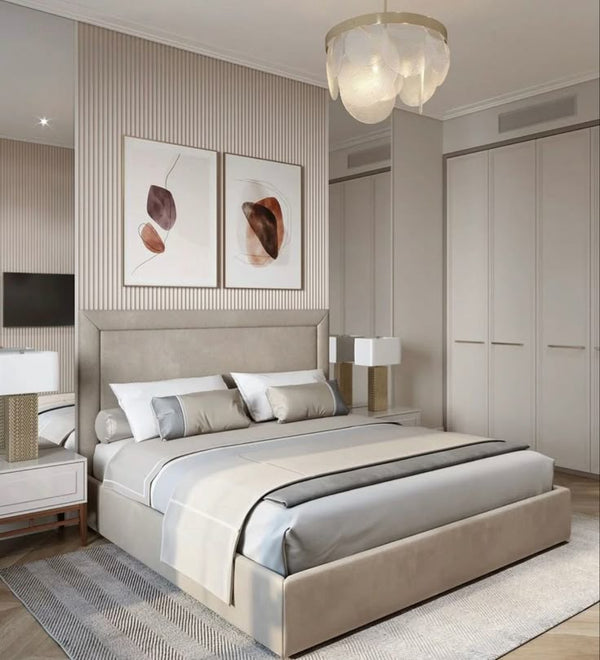 Bed-MDF Wood-Beige-Multi Size