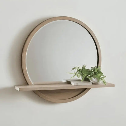 Mirror with shelf- NW-Wooden color - 60x12x60 cm