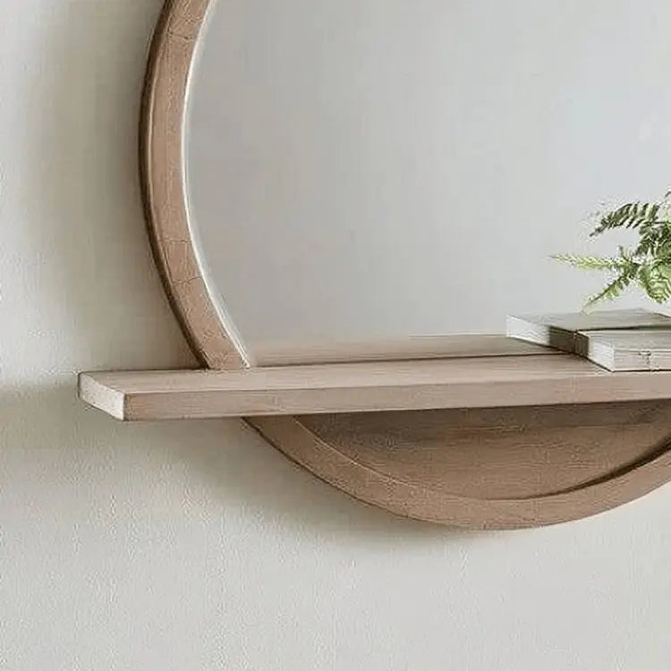 Mirror with shelf- NW-Wooden color - 60x12x60 cm