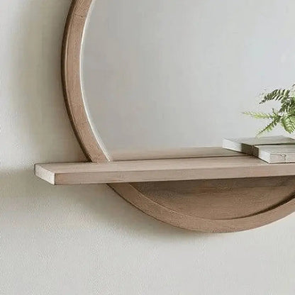 Mirror with shelf- NW-Wooden color - 60x12x60 cm