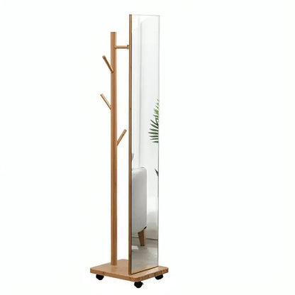 مرآة مع علاقة - NW - لون خشبي - 32x47x170 سم