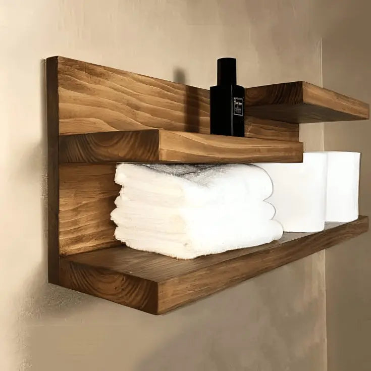 Wall mounted shelf -NW - Brown - 60x20x30 cm