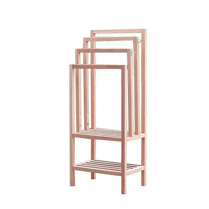 حامل تعليق مع رف - NW - لون خشبي 60x40x137 سم