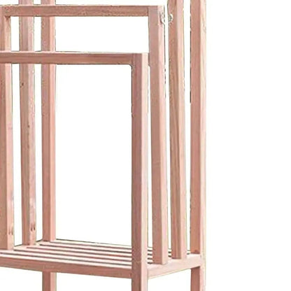 حامل تعليق مع رف - NW - لون خشبي 60x40x137 سم