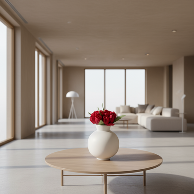 مزهرية - فخار- ؤف وايت - 6×18 سم