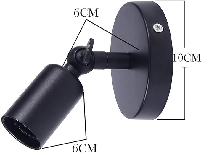 لمبه حائط - معدن حديد - أسود - 6×6×10 سم