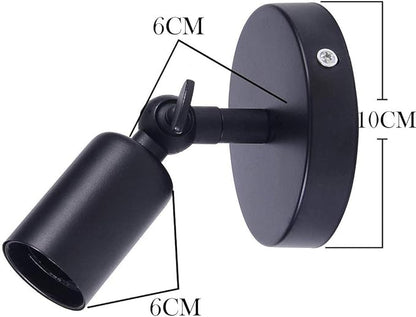 لمبه حائط - معدن حديد - أسود - 6×6×10 سم