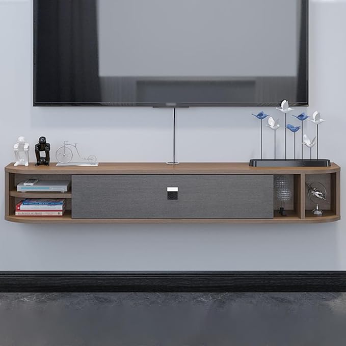 وحدة تلفزيون - MDF - بني وأسود - 180x25x25 سم