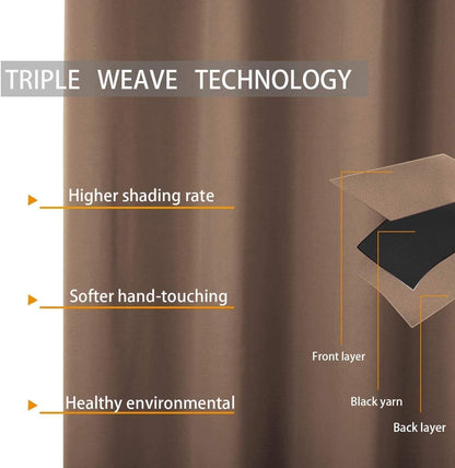Curtains Blackout - Café- Multi Size