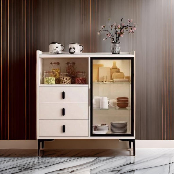 ركنه القهوة - MDF - أبيض - 95x80x40 سم