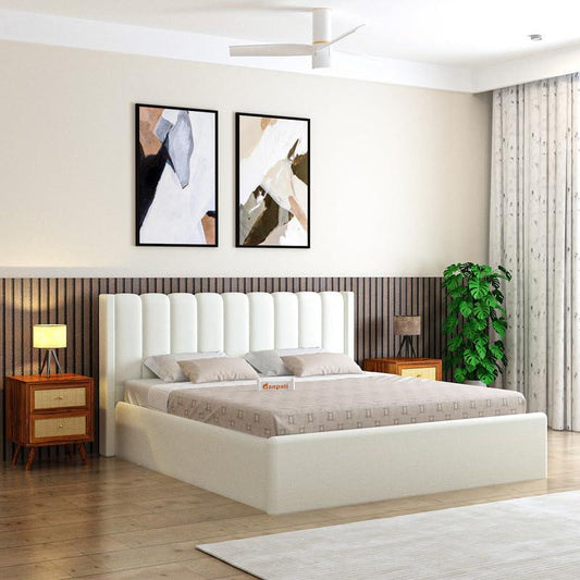 Bed - MDF - Linen - Beige - 140 CM - Cataloug