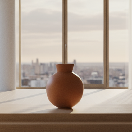 مزهرية - فخار - طوبي - 6×18 سم