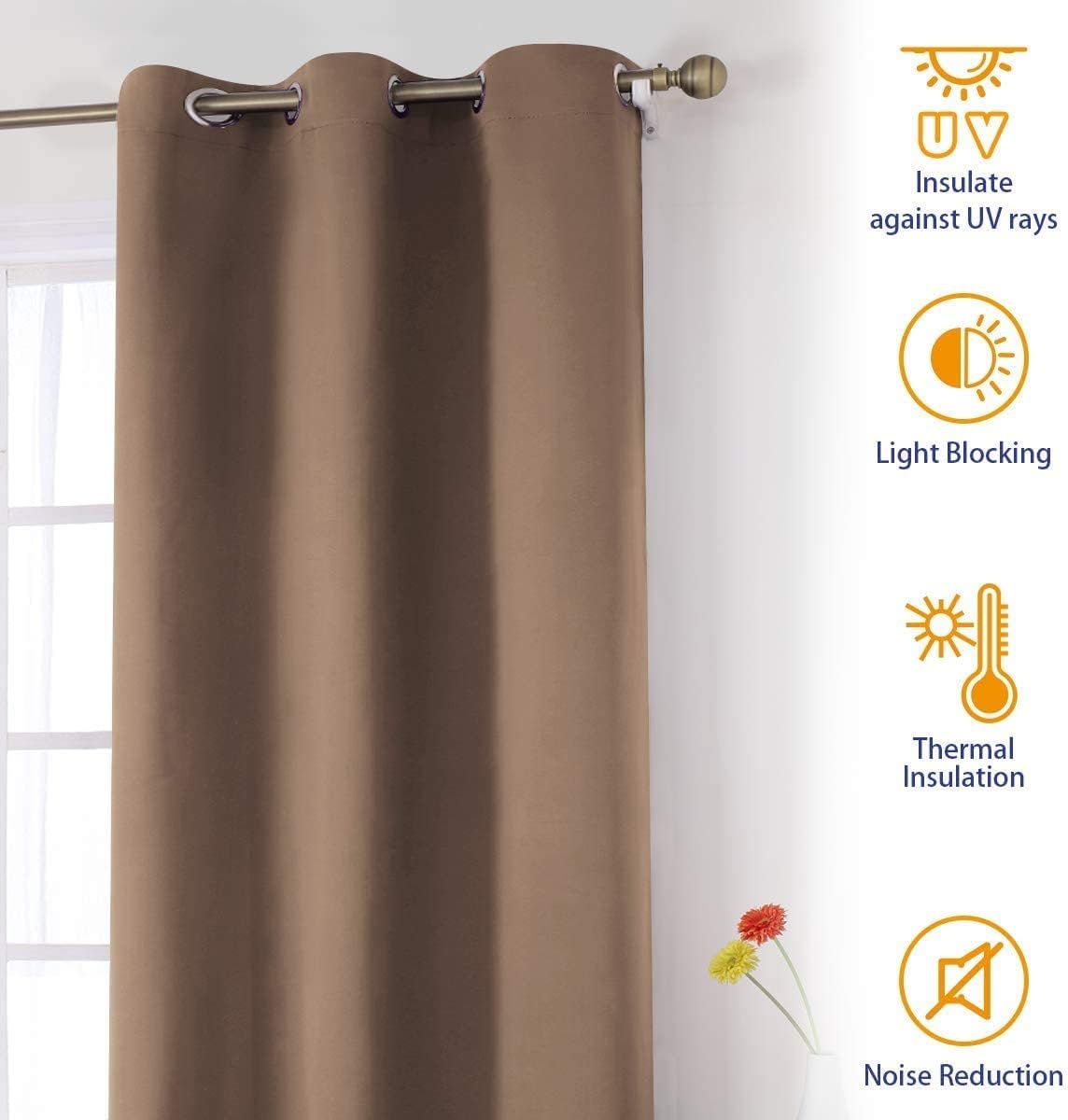 Curtains Blackout - Café- Multi Size