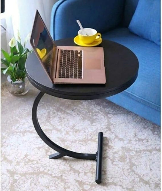 Side Table - Metal & Wood - Black - 35 x 35 x 50 cm