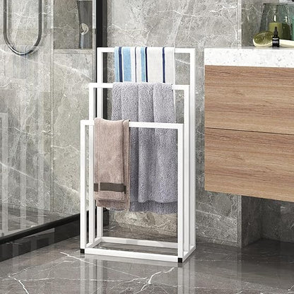 Towel Holder - Metal - White - 85 x 45 x 22 cm.