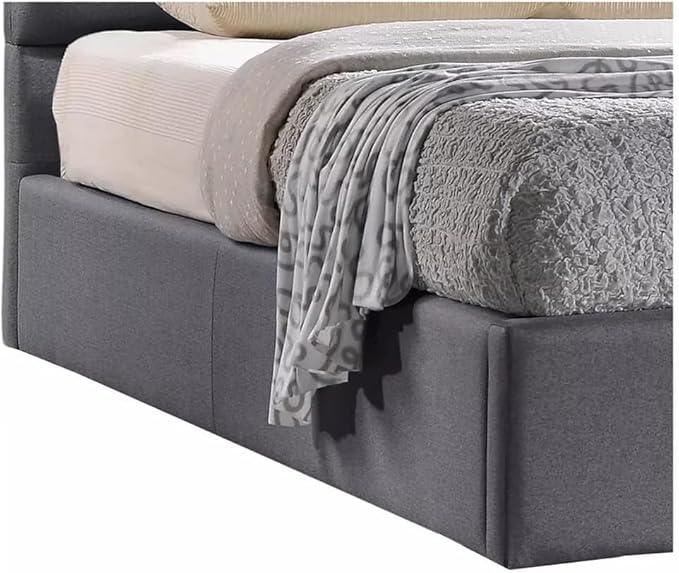 Bed - MDF - Linen - Grey - 140 CM - Cataloug