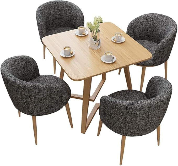 ترابيزة سفرة بدون كراسي - خشب زان وخشب ام دى اف - بيج - 100×100×77 سم