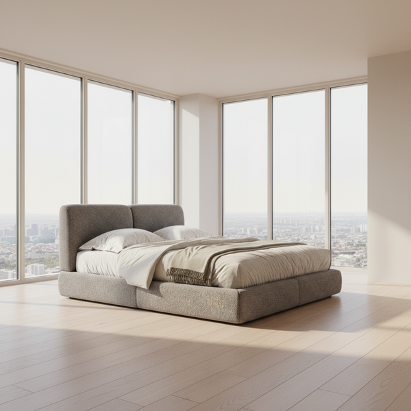 سرير - خشب ام دي اف- رمادي - متعدد المقاسات